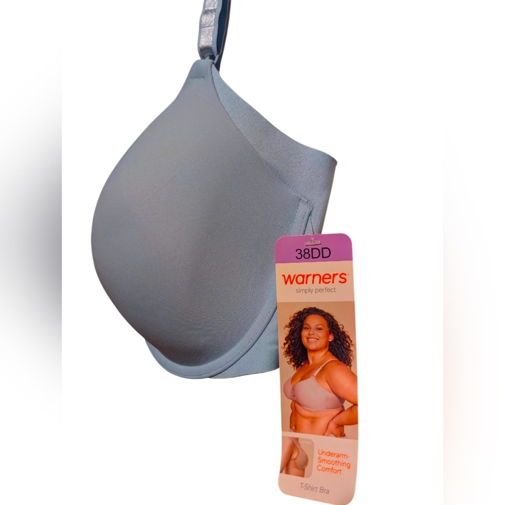 New With Tags Baby Blue Warner's Simply Perfect Lightly Lined T-Shirt Bra 38DD